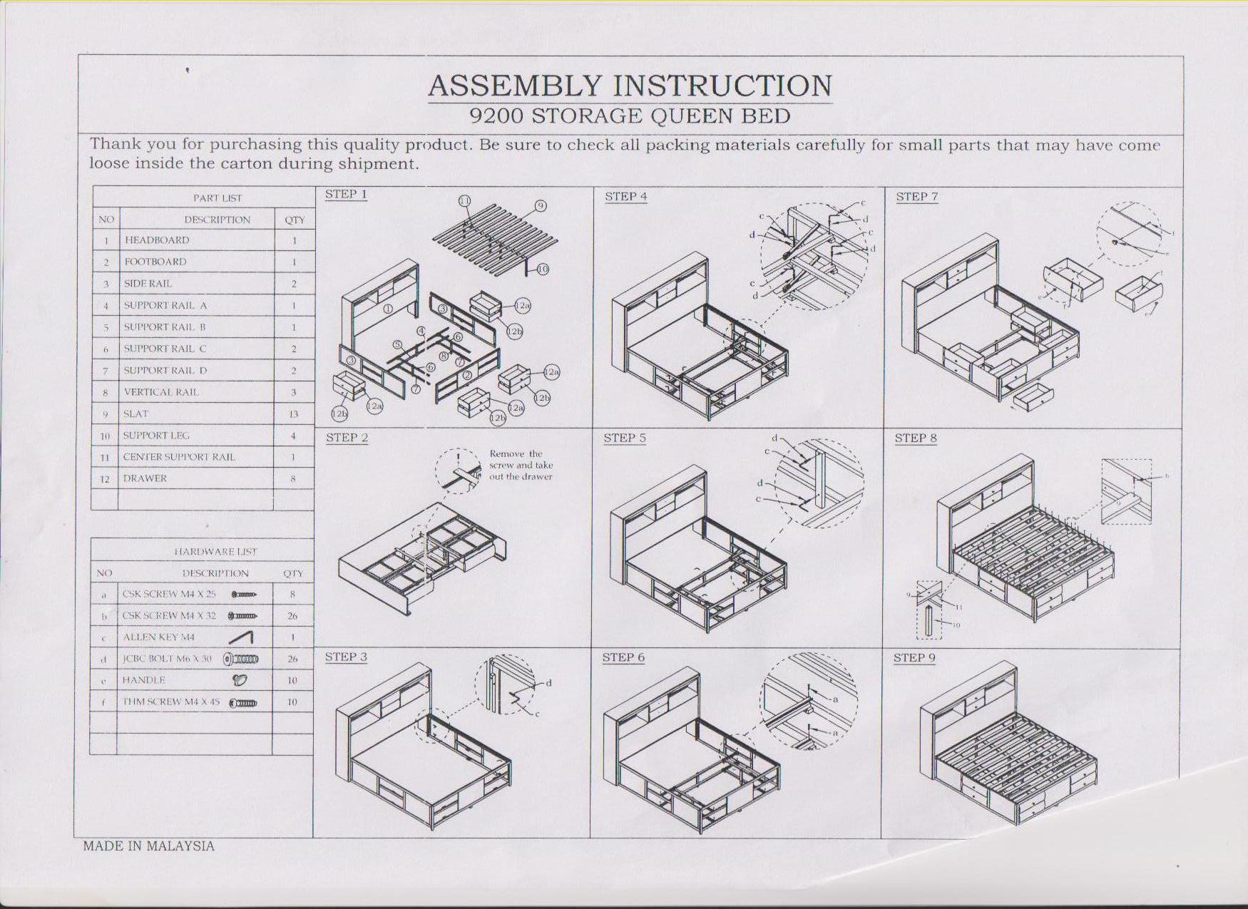 Storage Bed Storage Bed Instructions