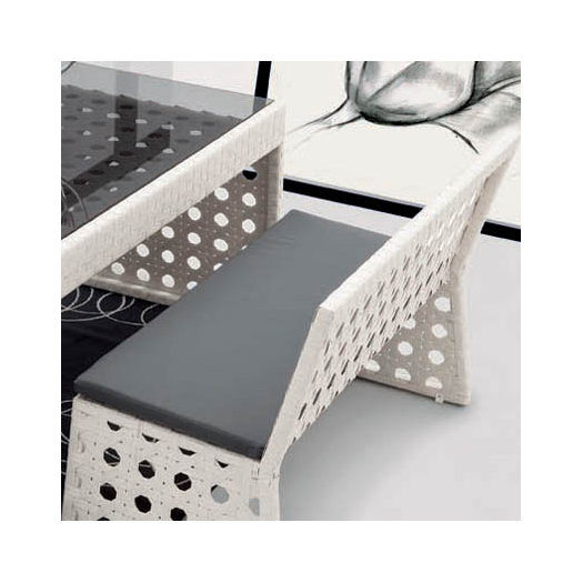 100 Essentials Happy Hour Resin Wicker Dining Bench with Back AllModern