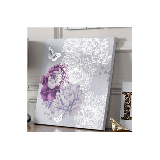 Graham & Brown Floral Metallic Graphic Art on Canvas AllModern