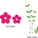 Alphabet Garden Designs Double Flower Vine Wall Decal