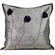 Jiti Pillows Flower Silk Decorative Pillow in Silver and Plum