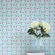 Tempaper Alto Temporary Wallpaper in Caribbean Blue / Coral Red
