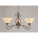 Toltec Lighting Olde Iron 3 Light  Chandelier with Italian Marble Glass Shade