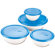Sterilite 8 Piece Covered Bowl Set in White and Blue
