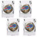 Great American Products NFL Open Field 4 Piece Square Shot Glass Set