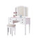 Poundex Bobkona St. Croix Bedroom Vanity Set with Stool in White