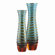 Cyan Design Medium Stripe Vase in Cyan Blue and Orange