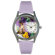 Whimsical Watches Women's Siamese Cat Lavender Leather and Silvertone Watch in Silver