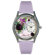 Whimsical Watches Women's February Purple Leather and Silvertone Watch in Silver