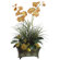 Tori Home 35" Moss Ball and Orchid Arrangement with Metal Container
