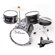 DeRosa Black 3 Piece 12" Kids Drum Set with Sticks and Drum Chair