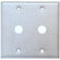 Morris Products 0.41" Two Gang Cable Metal Wall Plates in Stainless