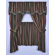 Ellis Curtain Montego Stripe Tailored Panel Pair Curtains with Tiebacks in Black
