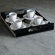 Alessi Vassily Rectangular Tray in Mirror Polished with Black Handles by Giulio Lachetti