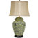 Oriental Furniture Birds and Flowers Lamp in Jade Green
