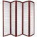 Oriental Furniture Rice Paper Shoji Room Divider in Rosewood