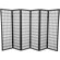Oriental Furniture 5 Feet Tall Window Pane Shoji Screen in Black