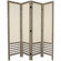 Oriental Furniture 6 Feet Tall Open Lattice Fabric Room Divider in Burnt Grey