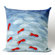 Liora Manne Goldfish Square Indoor/Outdoor Pillow in Aqua