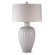 Lighting Enterprises 20" Table Lamp with Textured White Linen Hardback Shade in White