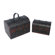 Keystone Intertrade Inc. Traveler Jewelry Box with Leather Design in Distressed Mahogany and Black (Set of 2)