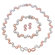 CZ Collections Oval Link Bubble Rose Gold Silver Set