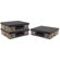 kathy ireland Office by Bush small storage bin collection (3 bins) in Neutral & Chocolate Floral Print