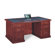 Absolute Office Heritage Leather-Look Top Executive Desk with Center Drawer