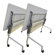 Winport Industries Flip-Top Nesting Table in White / Silver