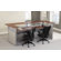 OFM RiZe Panel System U-Shaped Reception Station with Mid Back Mesh Executive Chair Suite