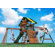 Backyard Play Systems Wood Castle Rock Swing Set