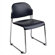 Office Star Products 2-Pack Stack Chair with Black Plastic Seat and Back with Chrome Frame