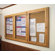 Marsh Double Pedestal Enclosed Bulletin Boards - Oak Frame