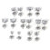 Palm Beach Jewelry Platinum/Silver 7 Pairs of Cubic Zirconia Earring Set