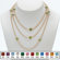 Palm Beach Jewelry Goldtone Princess Cut Birthstone Necklace