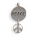 Jewelryweb Rhodium Plated Sterling Silver Round Peace Slide Clear CZ Peace Sign Slide Measures 25mmx12mmCharm