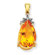 Jewelryweb 14k Citrine and Diamond Pendant