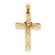 Jewelryweb 14k Two-tone Filigree Heart Cross Pendant