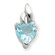 Jewelryweb Sterling Silver Light Blue Gemstone Heart Pendant