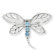 Jewelryweb Sterling Silver Rhodium Lt Sw Blue Topaz Dragonfly Pendant