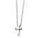 Jewelryweb Stainless Steel Polished and Satin Cross PendantNecklace - 22 Inch