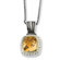 Jewelryweb Sterling Silver With 14k 8.30Citrine and 1/5ct. Diamond 18inch Necklace