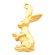 Jewelryweb 14k Yellow Gold Rabbit Pendant