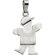Jewelryweb 14k White Gold Kids Kiss Boy Pendant20.5x13.5mm