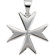 Jewelryweb 14k White Gold Maltese Cross Pendant18mm