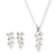 Jewelryweb Sterling Silver CZ Earrings Necklace Box Chain Set