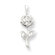 Jewelryweb Sterling Silver Rose Pendant