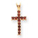 Jewelryweb 14k Garnet Cross Pendant