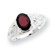 Jewelryweb Sterling Silver Oval Cut Garnet Ring