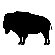 Avalisa Silhouette - Buffalo Stretched Wall Art